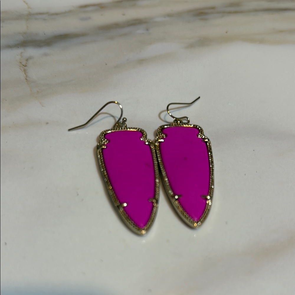 Kendra Scott Pink and Gold Statement Earrings